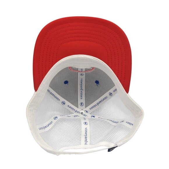 Vineyard Vines Youth Whale Logo Trucker Hat Blue Red Mesh Snapback Adjustable - Picture 4 of 5